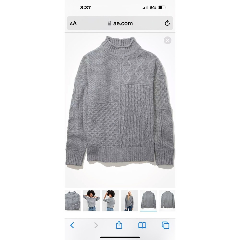 American eagle soft and cozy mixed stitch sweater